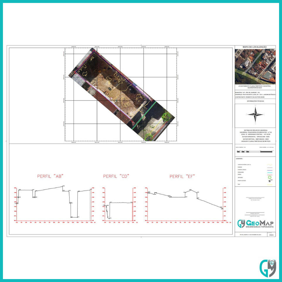 Levantamento Topográfico Planialtimétrico e geração de ortofoto para projeto de terraplanagem.