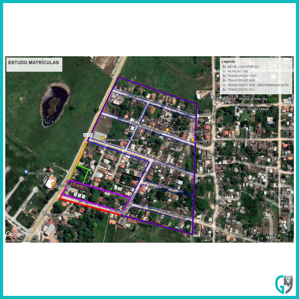 Planta de um levantamento topográfico com mapeamento aéreo para geração de ortofoto.