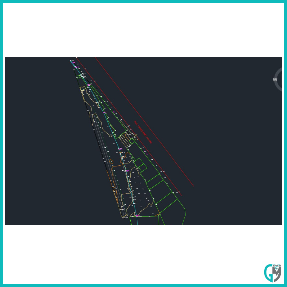 Planta de um levantamento topográfico.