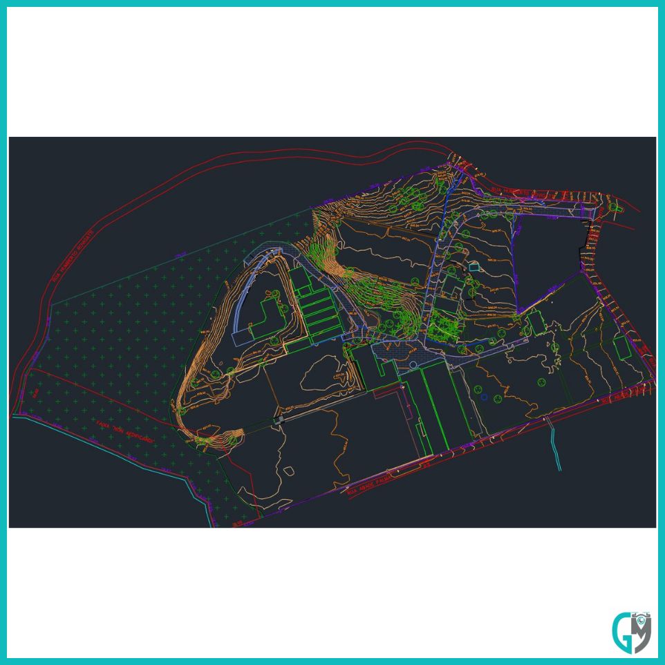 Planta de um levantamento topográfico.